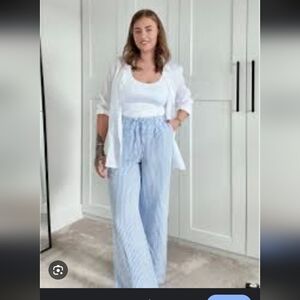 Joe Fresh Light Blue Striped Pants Size 2x Brand New With Tags